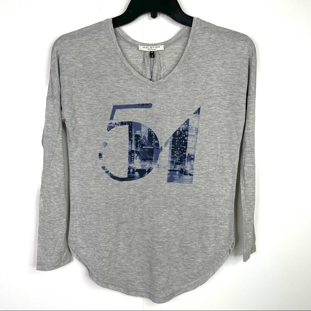 Halston Heritage Gray Studio 54 Top NWT